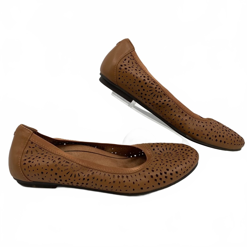 Vionic Brown Laser Cut Flats | Womens 6.5